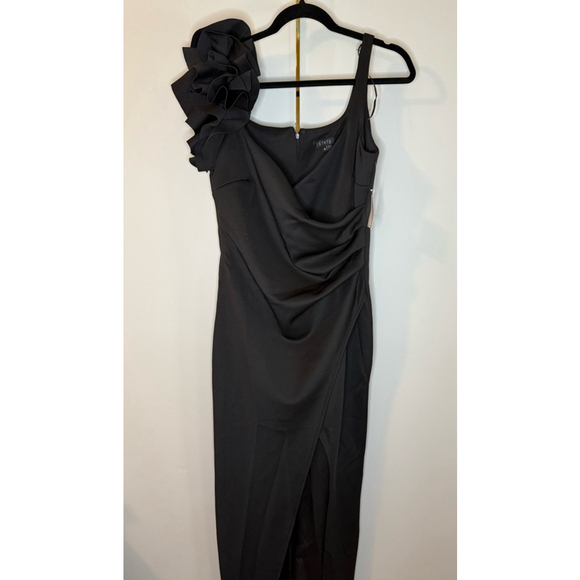 ✨ 1.STATE One-Shoulder Ruffle Black Midi Dress – Size 12 – NWT ✨ - Picture 5 of 12